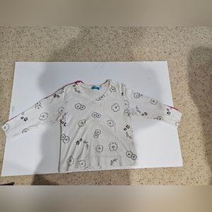 FRESH PRODUCE COTTON  WHITE WITH PRINT  3/4 SLEEVE  SIZE MED